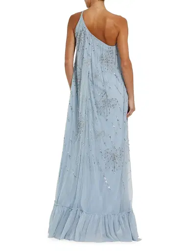 Mac Duggal Women's Embellished One-Shoulder High-Low Gown - Powder Blue - Size 16 | Thumbnail 2