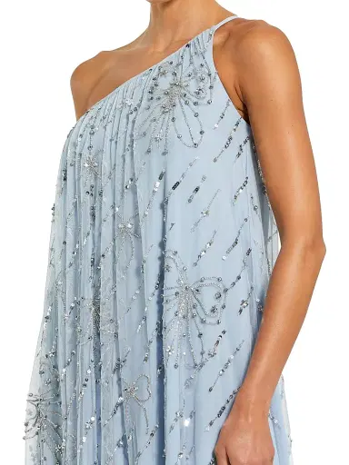 Mac Duggal Women's Embellished One-Shoulder High-Low Gown - Powder Blue - Size 16 | Thumbnail 3
