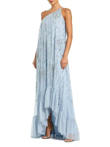 Mac Duggal Women's Embellished One-Shoulder High-Low Gown - Powder Blue - Size 16 | Thumbnail 1