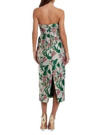 Mac Duggal Women's Floral Brocade Strapless Midi-Dress - Lily - Size 16 | Thumbnail 2 Mac Duggal Women's Floral Brocade Strapless Midi-Dress - Lily - Size 16 | Thumbnail 2