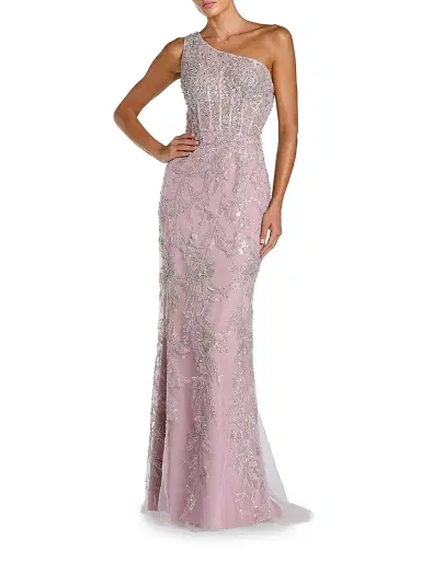 Mac Duggal Women's Embellished One-Shoulder Gown - Lilac | Thumbnail 1