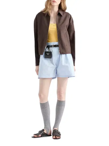 Prada Women's Kid Mohair Blouson Jacket - Brown | Thumbnail 6 Prada Women's Kid Mohair Blouson Jacket - Brown | Thumbnail 6