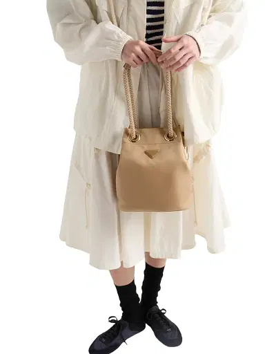 Prada Women's Mariner Re-Nylon Small Bucket Bag - Light Brown | Thumbnail 2 Prada Women's Mariner Re-Nylon Small Bucket Bag - Light Brown | Thumbnail 2