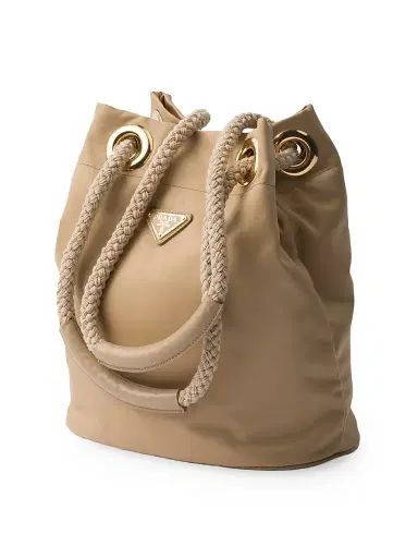 Prada Women's Mariner Re-Nylon Small Bucket Bag - Light Brown | Thumbnail 3 Prada Women's Mariner Re-Nylon Small Bucket Bag - Light Brown | Thumbnail 3