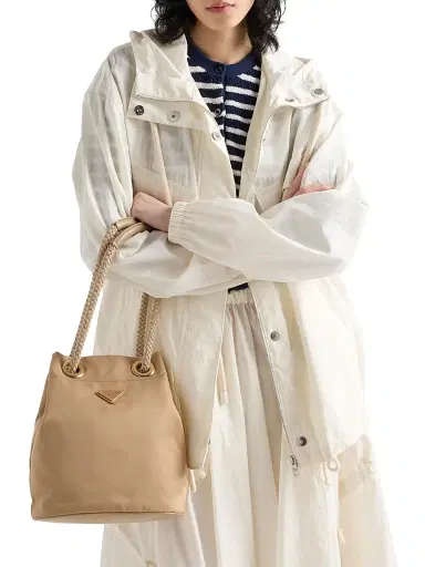 Prada Women's Mariner Re-Nylon Small Bucket Bag - Light Brown | Thumbnail 7 Prada Women's Mariner Re-Nylon Small Bucket Bag - Light Brown | Thumbnail 7