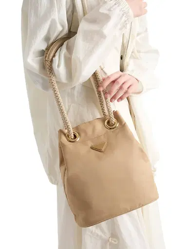 Prada Women's Mariner Re-Nylon Small Bucket Bag - Light Brown | Thumbnail 8 Prada Women's Mariner Re-Nylon Small Bucket Bag - Light Brown | Thumbnail 8
