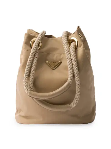 Prada Women's Mariner Re-Nylon Small Bucket Bag - Light Brown | Thumbnail 1 Prada Women's Mariner Re-Nylon Small Bucket Bag - Light Brown | Thumbnail 1