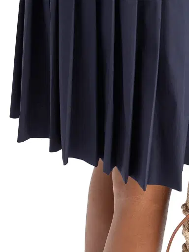 Prada Women's Pleated Poplin Mini Skirt - Blue | Thumbnail 5