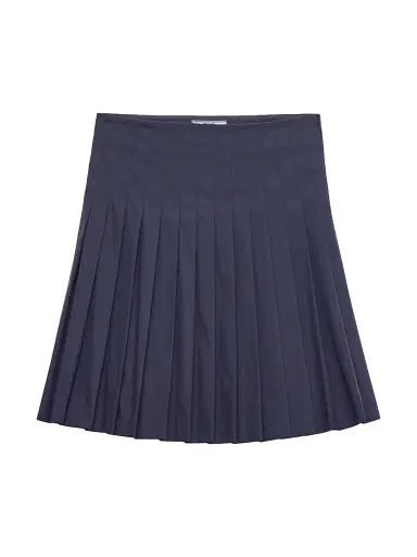 Prada Women's Pleated Poplin Mini Skirt - Blue | Thumbnail 1