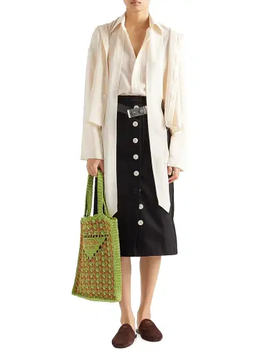 Prada Women's Cotton Drill Skirt - Black | Thumbnail 2 Prada Women's Cotton Drill Skirt - Black | Thumbnail 2