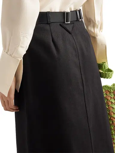 Prada Women's Cotton Drill Skirt - Black | Thumbnail 5 Prada Women's Cotton Drill Skirt - Black | Thumbnail 5