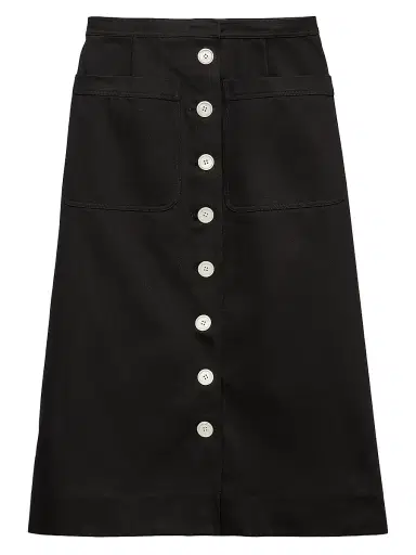 Prada Women's Cotton Drill Skirt - Black | Thumbnail 1 Prada Women's Cotton Drill Skirt - Black | Thumbnail 1