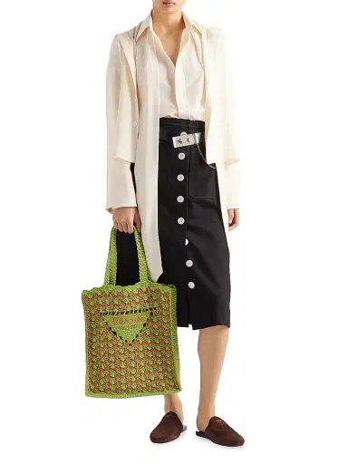 Prada Women's Old Marocain Shirt - Beige Khaki | Thumbnail 6 Prada Women's Old Marocain Shirt - Beige Khaki | Thumbnail 6