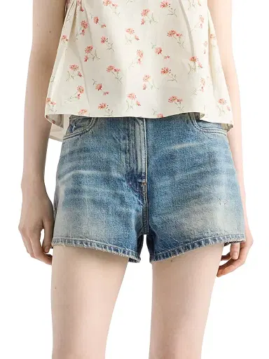 Prada Women's Denim Shorts - Blue | Thumbnail 2