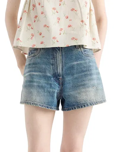 Prada Women's Denim Shorts - Blue | Thumbnail 4