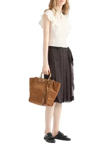 Prada Women's Printed Chiffon Wrap Skirt - Black | Thumbnail 2