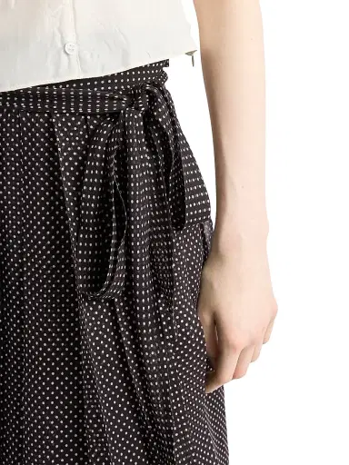 Prada Women's Printed Chiffon Wrap Skirt - Black | Thumbnail 4