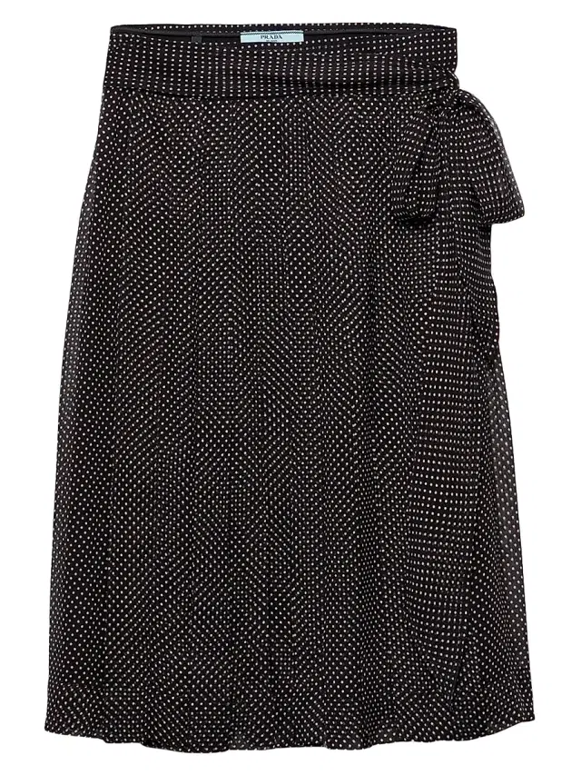Women's Printed Chiffon Wrap Skirt - Black