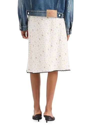 Prada Women's Floral Print Ponge Skirt - White | Thumbnail 5 Prada Women's Floral Print Ponge Skirt - White | Thumbnail 5