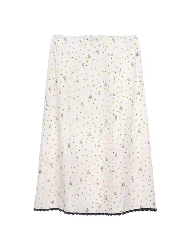Women's Floral Print Ponge Skirt - White