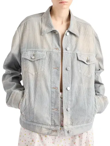 Prada Women's Corduroy Blouson Jacket - Blue | Thumbnail 2