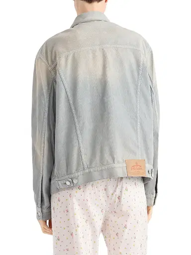Prada Women's Corduroy Blouson Jacket - Blue | Thumbnail 3