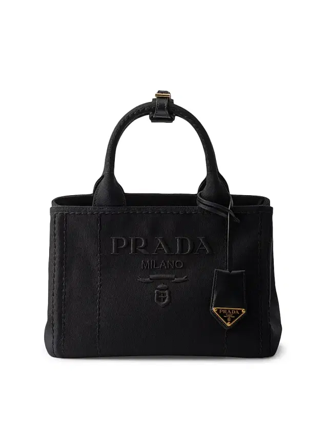 Women's Jardiniere  Cotton Canvas Top Handle Bag - Black