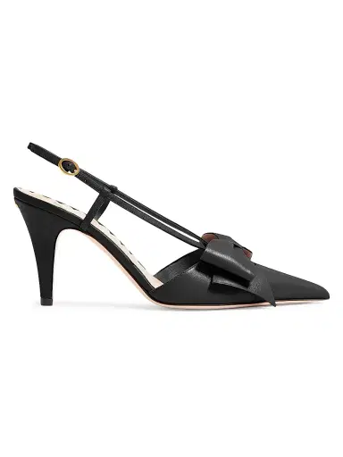 Valentino Garavani Women's Bowow 85MM Slingback Pumps - Black - Size 12 | Thumbnail 2
