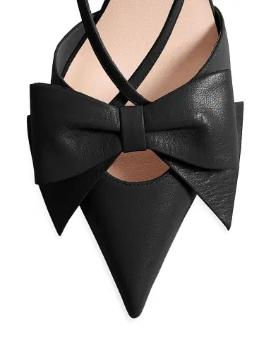 Valentino Garavani Women's Bowow 85MM Slingback Pumps - Black - Size 12 | Thumbnail 5