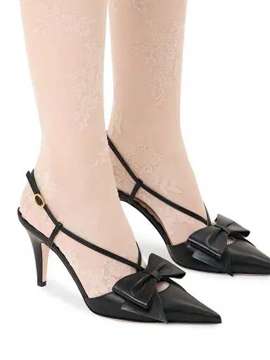 Valentino Garavani Women's Bowow 85MM Slingback Pumps - Black - Size 12 | Thumbnail 7