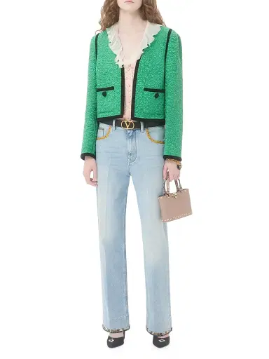 Valentino Garavani Women's Mini Rockstud Shopping Bag in Grainy Calfskin - Poudre | Thumbnail 2