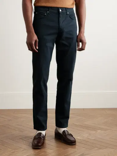 NN07 Tony 1923 Slim-Fit Garment-Dyed Organic Cotton-Blend Twill Trousers - Men | Thumbnail 3