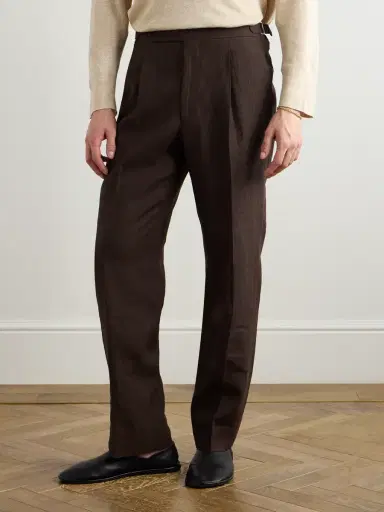 Stòffa Straight-Leg Pleated Linen Trousers - Men | Thumbnail 3 Stòffa Straight-Leg Pleated Linen Trousers - Men | Thumbnail 3