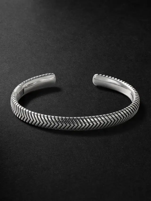 David Yurman Chevron Sterling Silver Cuff - Men
