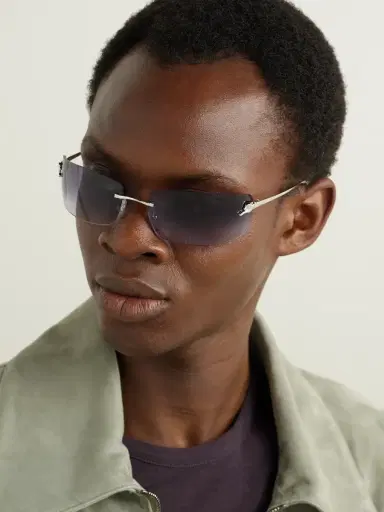Cartier Eyewear Rimless Square-Frame Silver-Tone Sunglasses - Men | Thumbnail 2