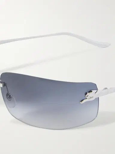 Cartier Eyewear Rimless Square-Frame Silver-Tone Sunglasses - Men | Thumbnail 3