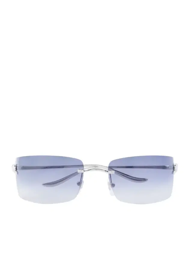 Cartier Eyewear Rimless Square-Frame Silver-Tone Sunglasses - Men