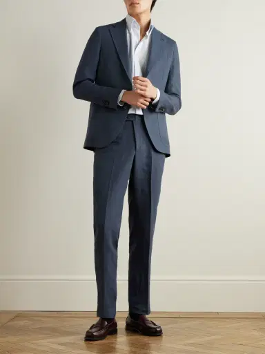 De Petrillo Straight-Leg Linen Suit Trousers - Men | Thumbnail 2
