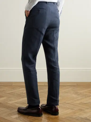De Petrillo Straight-Leg Linen Suit Trousers - Men | Thumbnail 4