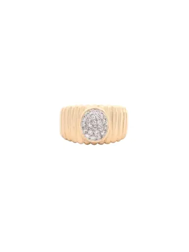 Wish Fine Jewelry 0.42ct Diamond 14K Gold Grooved Ring | Thumbnail 1