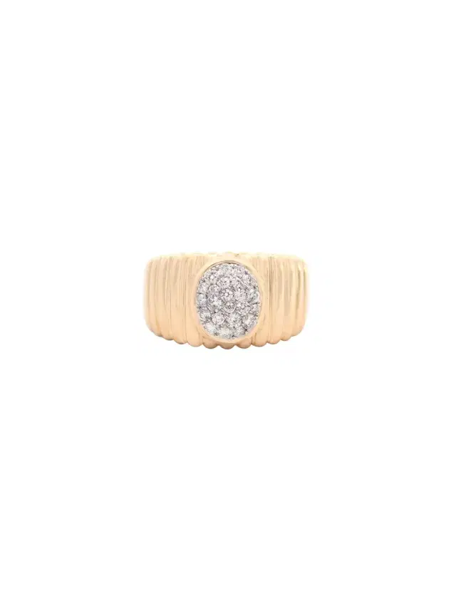 Wish Fine Jewelry 0.42ct Diamond 14K Gold Grooved Ring