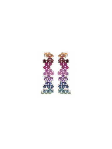 Wish Fine Jewelry 2.74ct Multi Gems 18K Gold Earrings | Thumbnail 1