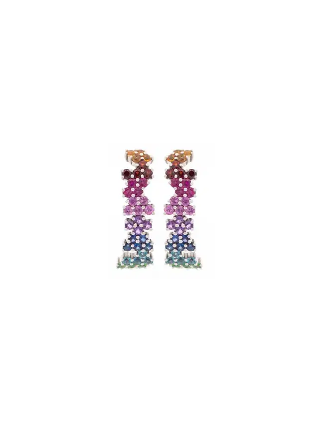 Wish Fine Jewelry 2.74ct Multi Gems 18K Gold Earrings