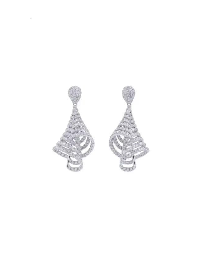 Wish Fine Jewelry 5.90ct Diamond 18K Dangle Drop Gold Earrings