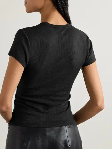 Skims Sheer Stretch-jersey T-shirt - Soot | Thumbnail 3 Skims Sheer Stretch-jersey T-shirt - Soot | Thumbnail 3