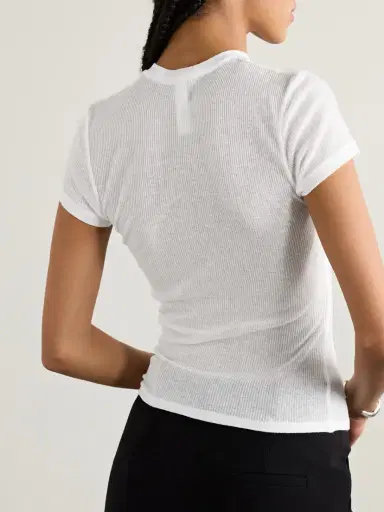 Skims Sheer Stretch-jersey T-shirt - Snow | Thumbnail 3 Skims Sheer Stretch-jersey T-shirt - Snow | Thumbnail 3
