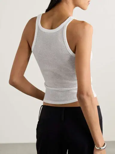 Skims Sheer Stretch-jersey Tank - Snow | Thumbnail 3
