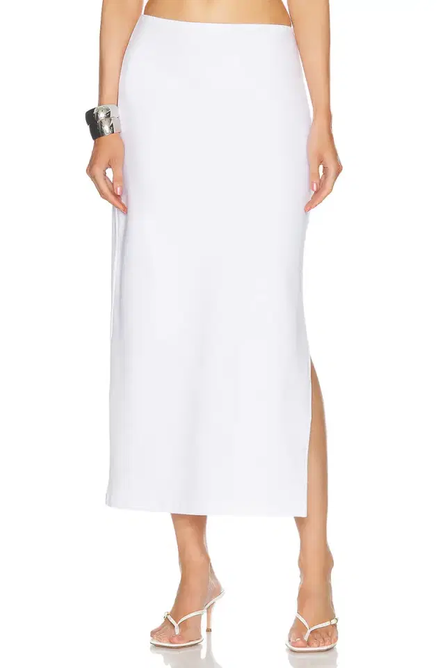 Norma Kamali Side Slit Midcalf Skirt