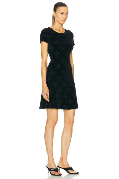 Chanel Chanel Velour CC Dress | Thumbnail 2 Chanel Chanel Velour CC Dress | Thumbnail 2