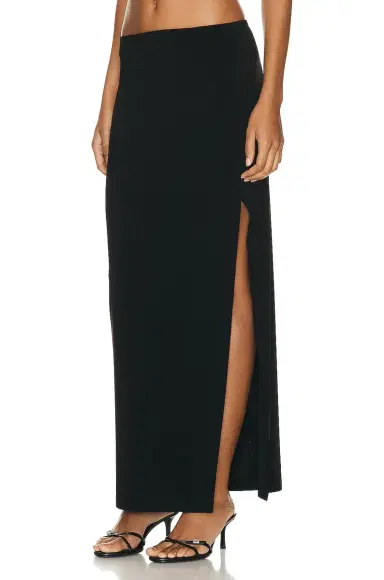Norma Kamali Side Slit Long Skirt | Thumbnail 3 Norma Kamali Side Slit Long Skirt | Thumbnail 3